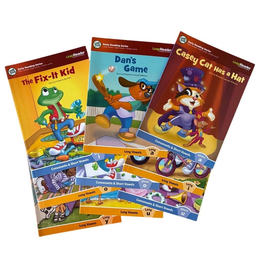 LeapFrog LeapReader Early Reading Consonants Vowels Phonics Books Lot of 9